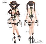  alternate_costume artist_request ass blindfold braid breasts brown_hair capelet collar concept_art cuffs dead_or_alive dead_or_alive_5 fishnets hair_ornament hair_rings large_breasts lei_fang long_hair navel platform_footwear platform_heels revealing_clothes see-through shackles sideboob smile solo studded_collar thigh_strap thong twin_braids twintails 