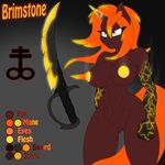  abs anthro anthrofied blonde_hair breasts cutie_mark equine featureless_crotch female glowing hair horn jrvanesbroek mammal model_sheet muscles my_little_pony nipples nude orange_eyes orange_hair original_character shiny solo steam sword two_tone_hair unicorn weapon 