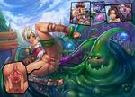  4boys anus artist_request blue_hair blue_skin blush braum_(league_of_legends) breast_squeeze breasts breasts_outside brown_hair clitoris covering_eyes eyepatch facial_hair facial_mark forehead_jewel gloves green_eyes highres jaw_drop jinx_(league_of_legends) league_of_legends long_hair multiple_boys multiple_girls mustache nidalee nipples no_panties peeking_through_fingers ponytail poro pussy red_eyes rengar riven_(league_of_legends) short_hair shyvana silver_hair single_glove smirk spread_pussy tentacles zac 