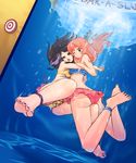  anklet barefoot bikini crossover dunk_tank feet gym_leader jewelry jinrui_wa_suitai_shimashita mache_(pokemon) pokemon splash splashing swimsuit toe_ring toes watashi_(jintai) yuri 