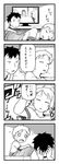  1girl 4koma comic greyscale in_the_face monochrome original short_hair sleeping translation_request tsukudani_(coke-buta) tsurime-chan 