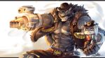  2018 abs anthro biceps blizzard_entertainment clothed clothing female fur hair hat hi_res male mammal muscular muscular_male overwatch pecs rabbity video_games 