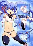  bikini blue_eyes blue_hair blush boots cure_princess detached_sleeves gloves happinesscharge_precure! long_hair magical_girl multiple_views precure shirayuki_hime swimsuit tasaka_shinnosuke thighhighs transformation twintails 