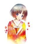  blue_eyes blush bob_cut brown_hair child ikoku_meiro_no_croisee japanese_clothes kimono saeki_touma short_hair solo yune_(ikoku_meiro_no_croisee) 