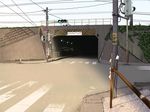  bad_pixiv_id city crosswalk highres no_humans original power_lines road scenery street traffic_light tunnel ushisuke 