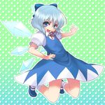  blue_eyes blue_hair cirno kajo mary_janes shoes short_hair solo touhou wings 