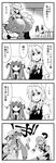  4koma comic greyscale highres izayoi_sakuya knife mecha monochrome multiple_girls nekoguruma patchouli_knowledge touhou translated 