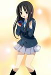  akiyama_mio black_eyes black_hair castanets instrument k-on! kawabata_mizuki long_hair school_uniform solo un_tan 