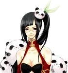  black_hair blazblue breasts cleavage glasses lao_jiu large_breasts litchi_faye_ling panda prodigy_bombay solo 