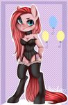  anthro anthrofied breasts cleavage clothed clothing collar corset cutie_mark earth_pony equine female friendship_is_magic garter_belt hair hand_on_hip horse legwear mammal my_little_pony mylittlerainbow-time pink_hair pinkamena_(mlp) pinkie_pie_(mlp) pony solo standing stockings straight_hair tongue tongue_out wide_hips 