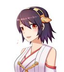  alternate_hair_length alternate_hairstyle commentary_request detached_sleeves hairband haruna_(kantai_collection) kantai_collection neit_ni_sei red_eyes short_hair solo 