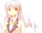  aka_muffler_yamato angel_beats! blazer jacket long_hair school_uniform silver_hair tenshi_(angel_beats!) wings yellow_eyes 