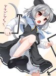  :o animal_ears bloomers blouse chestnut_mouth dowsing_rod grey_hair mouse_ears mouse_tail nazrin red_eyes short_hair skirt tail tokugawa_landine touhou underwear v-shaped_eyebrows vest 