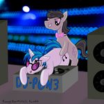  blue_hair bow_tie crossgender cutie_mark equine eyewear feral friendship_is_magic fur gay ginger-dilettante glasses hair horn horse male mammal multi-colored_hair my_little_pony octavia_(mlp) open_mouth pony rave two_tone_hair unicorn vinyl_scratch_(mlp) white_fur 