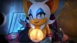 big_breasts breasts cleavage clothed clothing cum cum_on_breasts cumshot female flashlight green_eyes hair looking_at_viewer mammal orgasm penis plantpenetrator rouge_the_bat sega smile solo sonic_(series) white_hair 