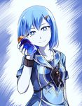  blue_eyes blue_hair blue_skin chain hair_ornament hairclip highres league_of_legends looking_at_viewer nam_(valckiry) personification potion short_hair smile solo wristband xerath 