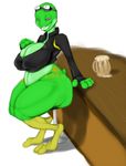  anthro biker breasts chubby female frog heartman98 jacket overweight thighs wide_hips 