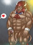  &lt;3 abs anthro balls beard biceps big_muscles bovine cattle chest_tuft cum cum_string facial_hair facial_piercing fb1907 fur half-erect horn humanoid_penis male mammal muscles nose_piercing nude penis piercing solo standing trahern tuft 
