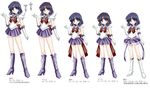  back_bow bishoujo_senshi_sailor_moon black_hair boots bow brooch brown_bow character_name character_sheet choker costume_chart cross-laced_footwear earrings elbow_gloves full_body gloves jewelry knee_boots lace-up_boots magical_girl multiple_girls pleated_skirt purple_footwear purple_sailor_collar purple_skirt ribbon sailor_collar sailor_saturn sailor_senshi_uniform shirataki_kaiseki short_hair skirt standing star star_choker super_sailor_saturn super_sailor_saturn_(stars) tiara tomoe_hotaru translation_request white_background white_gloves 