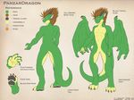  amber_eyes claws cyber_zai digitigrade dragon english_text four_toes hindpaw horn model_sheet panzardragon pawpads paws smile text wings 