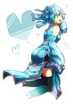  aqua_eyes aqua_hair ass bad_id bad_pixiv_id china_dress chinese_clothes dress ene_(kagerou_project) headphones kagerou_project long_hair side_slit solo twintails yuno_tsuitta 