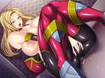  1girl blonde_hair blush breasts game_cg huge_breasts ma_wo_haramu_buki masturbation nipples pichipichi_garou_r solo wet 