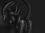  alien alien_(franchise) anus bent bent_over black_skin breasts butt cum cum_on_butt female invalid_color invalid_tag netherwulf nipples open_mouth over pussy raised_tail sharp sharp_teeth side side_boob solo teeth xenomorph 