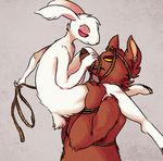  brown_fur canine coy duo fur lagomorph male mammal nude rabbit rope runrabbitjunk white_fur wolf 