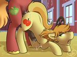  anal_penetration animal_genitalia ass_up balls barn big_macintosh_(mlp) braeburn_(mlp) cum cum_in_ass cum_inside cum_while_penetrated cutie_mark duo earth_pony equine erection feral fetlocks friendship_is_magic fur gay green_eyes hair hands-free hooves horse horsecock incest inside male mammal my_little_pony on_hind_legs open_mouth orange_hair orgasm penetration penis pony red_fur shaded shadow two_tone_hair whitehair yellow_fur 