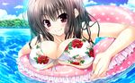  1girl aries_soft artist_request bikini blush breasts character_request fang game_cg innertube inuzumi_masaki kiryuu_sarasa large_breasts scramble_lovers source_request swimsuit water 