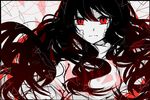  alensxx azami_(kagerou_project) black_hair gorgon kagerou_project long_hair red_eyes ribbon scales slit_pupils very_long_hair 
