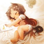  animal_ears animated animated_png bare_legs barefoot bed blanket bloomers breathing brown_hair cat cat_ears cat_tail chen closed_eyes earrings eyelashes feet giraffe jewelry lying md5_mismatch multiple_tails nekomata no_hat no_headwear no_pants open_mouth short_hair short_sleeves sketchbook sleeping soles solo souri tail toes touhou ugoira underwear younger 