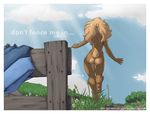  butt canine dog female fence hi_res jay_naylor mammal nude outside solo standing trixie_(jay_naylor) 