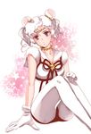  animal_ears bishoujo_senshi_sailor_moon bishoujo_senshi_sailor_moon_sailor_stars frown gloves grey_eyes jewelry mouse_ears sailor_iron_mouse sitting stockings thighhighs twintails white_hair 