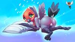  avian bird blush butt female fletchling g-sphere hi_res looking_at_viewer nintendo nude pillow pok&#233;mon pok&eacute;mon smile talons video_games wings 