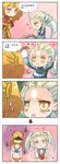  4koma :&gt; :3 armor bishoujo_senshi_sailor_moon blonde_hair blue_sailor_collar blush_stickers bra breasts brown_hair chinese choker cleavage comic cosplay diana_(league_of_legends) directional_arrow hair_ornament hair_ribbon hands_on_hips headgear heart highres league_of_legends leona_(league_of_legends) medium_breasts midriff multiple_girls navel open_mouth orange_choker panties parody ribbon sailor_collar sailor_moon sailor_moon_(cosplay) sailor_moon_narikiri_bra_set sailor_venus sailor_venus_(cosplay) stchi.wong sweatdrop tears translated twintails underwear underwear_only wavy_mouth yellow_eyes 