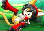  bbmbbf black_hair blue_eyes blush breasts butt cat feline female fighting_vipers fur hair honey_the_cat lying mammal mobius_unleashed nipples nude palcomix pussy red_boots sega smile solo sonic_(series) wings yellow_fur 