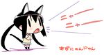  animal_ears black_hair blush cat_ears chibi hijiri_rei k-on! nakano_azusa nyan school_uniform solo tail translated twintails |_| 