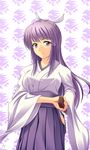  asama_miya athrun1120 bad_id bad_pixiv_id hakama japanese_clothes kimono ponytail purple_eyes purple_hair purple_hakama sekirei solo 