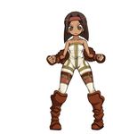  boots brown_hair class_change dark_skin eyeliner final_fantasy final_fantasy_tactics full_body gloves headband makeup monk_(fft) rapha_galthena short_hair standing tun 