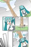  aqua_hair cat chibi chibi_miku comic hatsune_miku minami_(colorful_palette) silent_comic tree twintails vocaloid |_| 