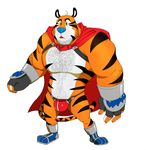  blue_nose body_hair bulge chest_hair facial_hair feline hairy male mammal solo taoren tiger tony_the_tiger topless 