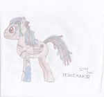  2014 blue_fur blue_hair brown_fur coltpeacemak3r cutie_mark equine friendship_is_magic fur hair horse long_hair male mammal multi-colored_hair my_little_pony original_character pegasus plain_background pony red_eyes red_hair scar smile solo wings 