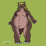  2014 anthro areola belly_piercing blonde_hair breasts chubby dickgirl freckles hair hippo intersex looking_at_viewer mammal masamaki nipples nude obese overweight penis smile standing uncut 