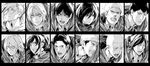  6+boys absurdres annie_leonhardt armin_arlert bertolt_hoover christa_renz cloak collage connie_springer eren_yeager greyscale highres irohara_mitabi jean_kirchstein marco_bodt mikasa_ackerman monochrome multiple_boys multiple_girls ponytail profile reiner_braun sasha_braus shingeki_no_kyojin short_hair sweat ymir_(shingeki_no_kyojin) 