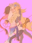  3girls blush embarrassed final_fantasy final_fantasy_x final_fantasy_x-2 group_hug hug kiss midriff multiple_girls navel paine rikku yuna yuri 