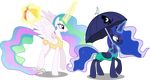  2014 absurd_res alpha_channel duo equine female feral friendship_is_magic hi_res horn horse mammal my_little_pony pony princess_celestia_(mlp) princess_luna_(mlp) umbrella vector-brony winged_unicorn wings 