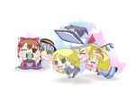  &gt;_&lt; :3 :d alice_margatroid blonde_hair bow braid brown_eyes brown_hair chibi closed_eyes cup drinking drooling flandre_scarlet green_eyes grey_hair hair_bow hair_ornament hair_ribbon hair_tubes hairband hakurei_reimu hasutani_taki hat headbutt holding kirisame_marisa komeiji_koishi lolita_hairband long_hair mob_cap multiple_girls one_eye_closed open_mouth puchimasu! ribbon short_hair single_braid sitting smile sweat teacup touhou wings witch_hat xd 