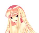  1girl blonde_hair blue_eyes evangeline_a_k_mcdowell fang long_hair looking_at_viewer mahou_sensei_negima! open_mouth simple_background smile solo teeth transparent_background upper_body vampire 