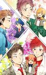  blonde_hair blue_hair bow brown_hair cardigan crown doll flower gekkan_shoujo_nozaki-kun hair_bow hand_puppet hori_masayuki kashima_yuu mikoshiba_mikoto moetsuitta multiple_boys necktie nozaki_umetarou puppet red_hair rouman_academy_uniform sakura_chiyo school_uniform seo_yuzuki wakamatsu_hirotaka 